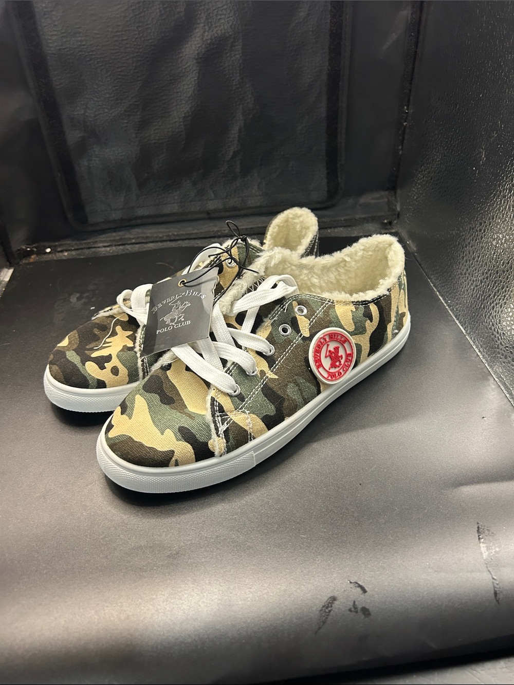 Beverly Hills Polo Club Kids Camo Lace-Up Sneakers with Sherpa